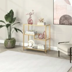 Henn& Hart 36" Tall Gold Bookcase - Henn&Hart -Bookshelves Sales Shop unnamed file 1028