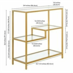 Henn& Hart 36" Tall Gold Bookcase - Henn&Hart -Bookshelves Sales Shop unnamed file 1029