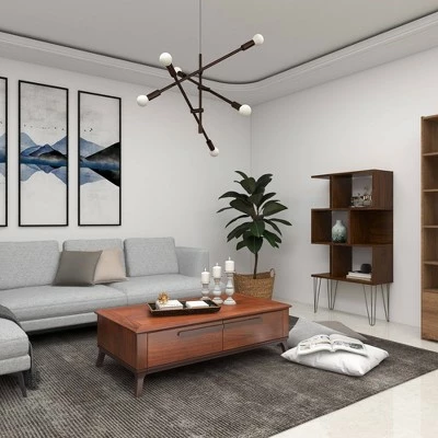 61" Metal and Wood 3 Shelf Books Shelf Brown - Olivia & May 13 61" Metal and Wood 3 Shelf Books Shelf Brown - Olivia & May - Image 11