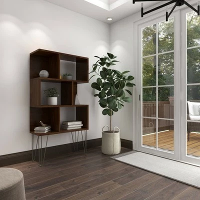 61" Metal and Wood 3 Shelf Books Shelf Brown - Olivia & May 14 61" Metal and Wood 3 Shelf Books Shelf Brown - Olivia & May - Image 12