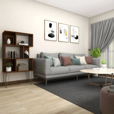 61" Metal and Wood 3 Shelf Books Shelf Brown - Olivia & May 15 61" Metal and Wood 3 Shelf Books Shelf Brown - Olivia & May - Image 13