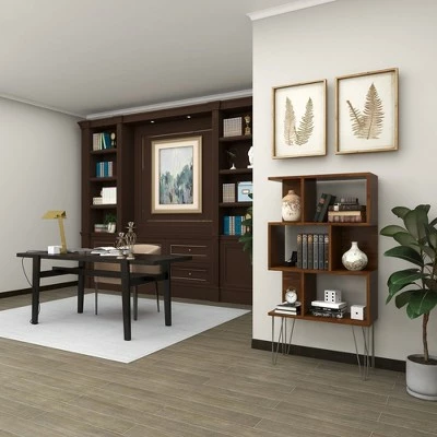 61" Metal and Wood 3 Shelf Books Shelf Brown - Olivia & May 17 61" Metal and Wood 3 Shelf Books Shelf Brown - Olivia & May - Image 15