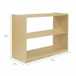 ECR4Kids Birch 2 Shelf Storage Cabinet without Back, Wood Book Shelf Organizer
