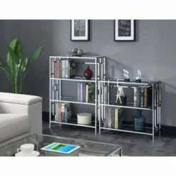 30" Town Square Chrome 3 Tier Bookcase Chrome - Breighton Home 9 30" Town Square Chrome 3 Tier Bookcase Chrome - Breighton Home -Bookshelves Sales Shop unnamed file 1093