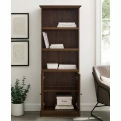 Alastair Transitional Classic Storage Hutch - Saracina Home Dark Walnut -Bookshelves Sales Shop unnamed file 1121