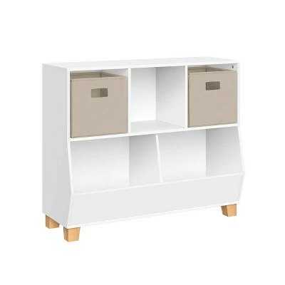 35" Kids' Catch-All Multi-Cubby Toy Organizer with 2 Bins - RiverRidge Home Turquoise 7 35" Kids' Catch-All Multi-Cubby Toy Organizer with 2 Bins - RiverRidge Home Turquoise - Image 5