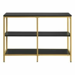 Modern Life Double 3 Shelves Bookcase Credenza - OSP Home Furnishings Black