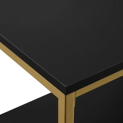 Modern Life Double 3 Shelves Bookcase Credenza - OSP Home Furnishings Black 5 Modern Life Double 3 Shelves Bookcase Credenza - OSP Home Furnishings Black - Image 3