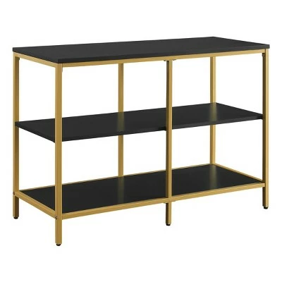 Modern Life Double 3 Shelves Bookcase Credenza - OSP Home Furnishings Black 7 Modern Life Double 3 Shelves Bookcase Credenza - OSP Home Furnishings Black - Image 5