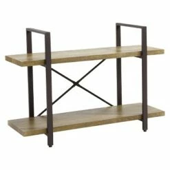 Danya B. 35.5" x 25" Two Level Rustic Shelving Unit Brown - Danya B