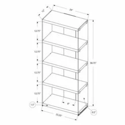 Hollow Core/Tempered Glass Bookcase - EveryRoom Glossy White -Bookshelves Sales Shop unnamed file 1200