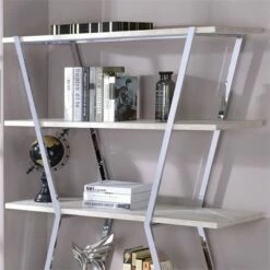 Ketano Metal 4-Shelf Bookcase in Chrome - Furniture of America -Bookshelves Sales Shop unnamed file 1215
