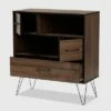 38.98" 1 Drawer Charis Two-Tone Finished Wood Bookshelf Walnut/Black - Baxton Studio 1 38.98" 1 Drawer Charis Two-Tone Finished Wood Bookshelf Walnut/Black - Baxton Studio -Bookshelves Sales Shop unnamed file 1237