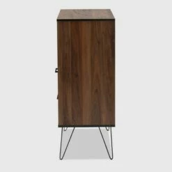 38.98" 1 Drawer Charis Two-Tone Finished Wood Bookshelf Walnut/Black - Baxton Studio -Bookshelves Sales Shop unnamed file 1239