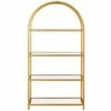 Henn& Hart 62 in. Arched Brass Finish Bookcase - Henn&Hart -Bookshelves Sales Shop unnamed file 1256
