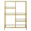 Henn& Hart 42" Tall Brass Finish Bookcase - Henn&Hart -Bookshelves Sales Shop unnamed file 1275