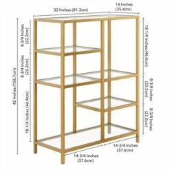 Henn& Hart 42" Tall Brass Finish Bookcase - Henn&Hart 15 Henn& Hart 42" Tall Brass Finish Bookcase - Henn&Hart -Bookshelves Sales Shop unnamed file 1281