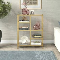 Henn& Hart 42" Tall Brass Finish Bookcase - Henn&Hart 16 Henn& Hart 42" Tall Brass Finish Bookcase - Henn&Hart -Bookshelves Sales Shop unnamed file 1282