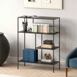 Henn& Hart 48" Tall Black Bronze Bookcase - Henn&Hart -Bookshelves Sales Shop unnamed file 1290