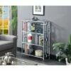 42.75" Town Square Chrome 4 Tier Bookcase Chrome - Breighton Home -Bookshelves Sales Shop unnamed file 1317