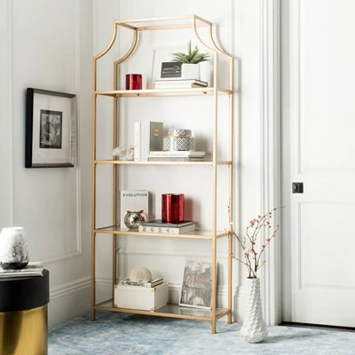 80" Slater 4 Tier Etagere Gold - Safavieh 1 80" Slater 4 Tier Etagere Gold - Safavieh