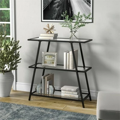 Henn& Hart 36 in. Tall Black Bronze Bookcase - Henn&Hart 4 Henn& Hart 36 in. Tall Black Bronze Bookcase - Henn&Hart - Image 2