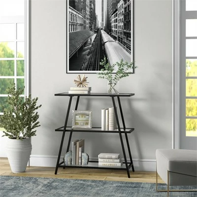 Henn& Hart 36 in. Tall Black Bronze Bookcase - Henn&Hart 6 Henn& Hart 36 in. Tall Black Bronze Bookcase - Henn&Hart - Image 4