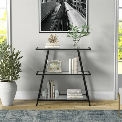 Henn& Hart 36 in. Tall Black Bronze Bookcase - Henn&Hart 9 Henn& Hart 36 in. Tall Black Bronze Bookcase - Henn&Hart - Image 7