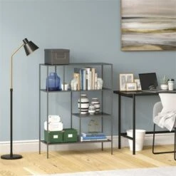 Henn& Hart 48" Tall Gunmetal Gray Bookcase - Henn&Hart -Bookshelves Sales Shop unnamed file 1389