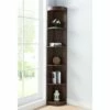 Maleena 5-Shelf Corner Wood Bookcase in Dark Walnut - Furniture of America -Bookshelves Sales Shop unnamed file 1452
