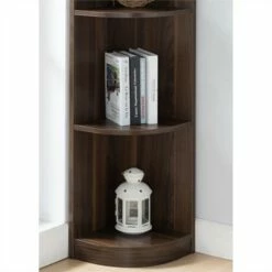 Maleena 5-Shelf Corner Wood Bookcase in Dark Walnut - Furniture of America -Bookshelves Sales Shop unnamed file 1456