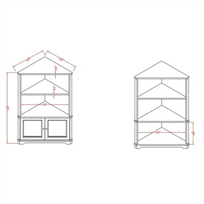Cassidy Multi-Storage Wood Corner Bookshelf in Espresso - Furniture of America 4 Cassidy Multi-Storage Wood Corner Bookshelf in Espresso - Furniture of America - Image 2