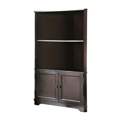 Cassidy Multi-Storage Wood Corner Bookshelf in Espresso - Furniture of America 5 Cassidy Multi-Storage Wood Corner Bookshelf in Espresso - Furniture of America - Image 3