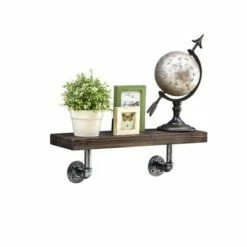 23.5" x 7.3" Industrial Pipe Wall Shelf - Danya B. Dark Brown/silver -Bookshelves Sales Shop unnamed file 1473