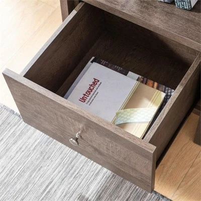 Stokes Wood 4-Shelf 71-Inch Standard Bookcase in Walnut Oak - Furniture of America 6 Stokes Wood 4-Shelf 71-Inch Standard Bookcase in Walnut Oak - Furniture of America - Image 4