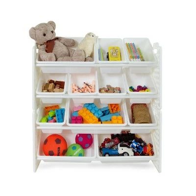 UNiPLAY Toy Organizer With Removable Storage Bins, Multi-Bin Organizer for Books, Building Blocks, School Materials, Toys with Baseplate Board Frame 3 UNiPLAY Toy Organizer With Removable Storage Bins, Multi-Bin Organizer for Books, Building Blocks, School Materials, Toys with Baseplate Board Frame