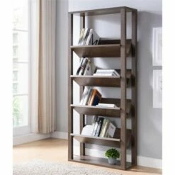 Rubus Wood 5-Shelf 71-Inch Etagere Bookcase in Walnut - Furniture of America -Bookshelves Sales Shop unnamed file 1490