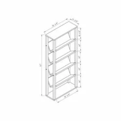 Rubus Wood 5-Shelf 71-Inch Etagere Bookcase in Walnut - Furniture of America -Bookshelves Sales Shop unnamed file 1491