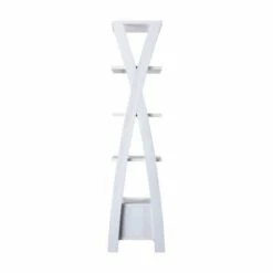 Stokes Wood 4-Shelf 71-Inch Standard Bookcase in White Oak - Furniture of America