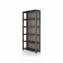 Iman 5-Shelf Wood Bookcase in Dark Gray and Black - Furniture of America -Bookshelves Sales Shop unnamed file 1501