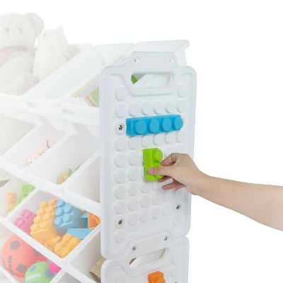 UNiPLAY Toy Organizer With Removable Storage Bins, Multi-Bin Organizer for Books, Building Blocks, School Materials, Toys with Baseplate Board Frame 6 UNiPLAY Toy Organizer With Removable Storage Bins, Multi-Bin Organizer for Books, Building Blocks, School Materials, Toys with Baseplate Board Frame - Image 4