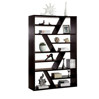 Israel Contemporary Wood Bookcase in Espresso - Furniture of America 3 Israel Contemporary Wood Bookcase in Espresso - Furniture of America