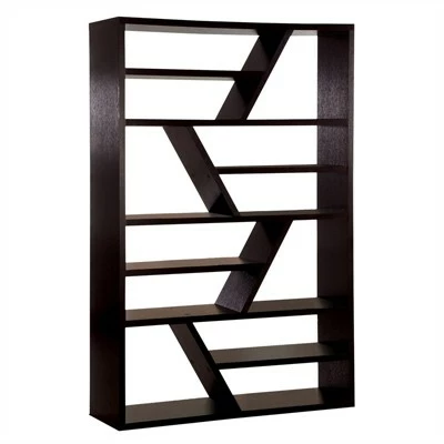 Israel Contemporary Wood Bookcase in Espresso - Furniture of America 5 Israel Contemporary Wood Bookcase in Espresso - Furniture of America - Image 3