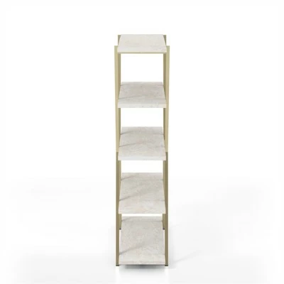 Ketano Metal 4-Shelf Bookcase in Champagne and White - Furniture of America 4 Ketano Metal 4-Shelf Bookcase in Champagne and White - Furniture of America - Image 2