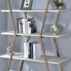Ketano Metal 4-Shelf Bookcase in Champagne and White - Furniture of America 13 Ketano Metal 4-Shelf Bookcase in Champagne and White - Furniture of America -Bookshelves Sales Shop unnamed file 1543