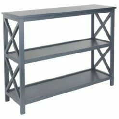 Contemporary 3 Tier Low Wooden Shelf - Olivia & May White