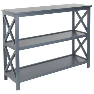 Contemporary 3 Tier Low Wooden Shelf - Olivia & May White 3 Contemporary 3 Tier Low Wooden Shelf - Olivia & May White