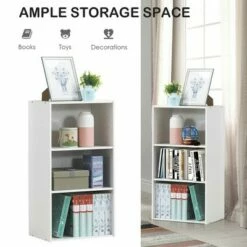 Costway 2 PCS 3 Tier Open Shelf Bookcase Multi-functional Storage Display Cabinet White 15 Costway 2 PCS 3 Tier Open Shelf Bookcase Multi-functional Storage Display Cabinet White -Bookshelves Sales Shop unnamed file 170