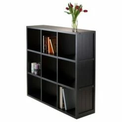 40" Timothy Shelf 3X3 Slots Black - Winsome