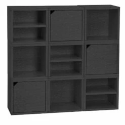 Way Basics Eco Stackable Connect Door Cube Modular Cubby Organizer Storage System Black -Bookshelves Sales Shop unnamed file 1738